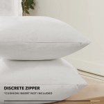 Deconovo Pillow Covers 18x18 No Insert 4 PCS Faux Linen Cushion Covers Blank Pillow Covers Throw Pillow Cases for Sofa 18x18 Inch Natural White Set of 4 Case Only