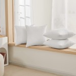 Deconovo Pillow Covers 18x18 No Insert 4 PCS Faux Linen Cushion Covers Blank Pillow Covers Throw Pillow Cases for Sofa 18x18 Inch Natural White Set of 4 Case Only