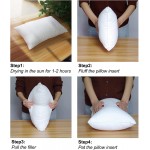 Hicomfety Throw Pillow Inserts with 100% Cotton Brushed Cover（Pack of 2 White） 12x20 Inches Decorative Outdoor Pillow Inserts for Bed,car,Garden,Living Room