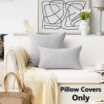 Home Brilliant Linen Pillow Covers 18x18 Decorative Throw Pillow Cover Burlap Lined for Couch Bench Patio Sofa 2 Pack 18x18 inch45x45cm Light Grey