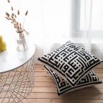 LANANAS Throw Pillow Covers Modern Decorative Geometric Home Cushion Cover for Couch Sofa Bed 18 Inch Set of 2 18" x 18" Grey-Yellow … 18"x18" Black-Ivory