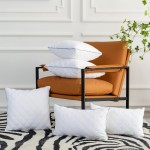 Lipo 18x18 Pillow Inserts Quilted- Set of 2 Up to 520GR Filling Throw Pillows Hypoallergenic Bedding Square Pillows Luxury Decorative for Couch Bed Office Hotel White 18x18 Inch