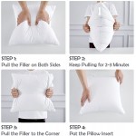 MEETBILY 20x20 Inch Pillow Inserts Set of 2 White Throw Pillow Inserts with 100% Cotton Cover Square Interior Sofa Pillow Inserts Decorative Pillow Insert White Couch Pillow