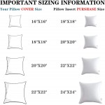 MEETBILY 20x20 Inch Pillow Inserts Set of 2 White Throw Pillow Inserts with 100% Cotton Cover Square Interior Sofa Pillow Inserts Decorative Pillow Insert White Couch Pillow