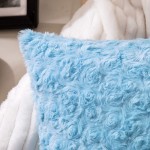 MIULEE Pack of 2 Decorative Throw Pillow Covers Luxury Faux Fuzzy Fur Super Soft Cushion Pillow Case Decor Light Blue Cases for Couch Sofa Bedroom Car 20 x 20 Inch 50 x 50 cm