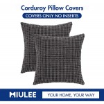MIULEE Pack of 2 Decorative Throw Pillow Covers Soft Corduroy Solid Cushion Case Grey Pillow Cases for Couch Sofa Bedroom Car 20 x 20 Inch 50 x 50 cm