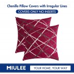 MIULEE Pack of 2 Decorative Throw Pillow Covers Woven Textured Chenille Cozy Modern Concise Soft Red Square Cushion Shams for Bedroom Sofa Car 20 x 20 Inch