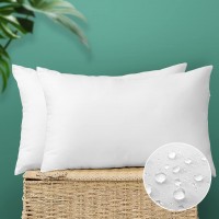 OTOSTAR Outdoor Throw Pillow Inserts Pack of 2 Water Resistant Cushion Inner Pads for Patio Garden Coffee House Decorative Waterproof Pillow Inserts 12x20 Inch -White