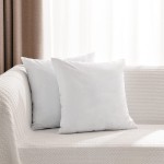 Premium Pillow Inserts 24x24-Shredded Memory Foam Fill-Home Couch Hotel Collection- Euro Decorative Throw Pillow Inserts with Long Support- Cotton Fabric- 2 Pack