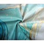 Symiiaus Marble Texture Turquoise and Gold Pillows Decorative Throw Pillows Covers 18 x 18 Set of 4 Abstract Art Painting Soft Velvet Pillow Case for Couch Sofa Bed Living Room Home Decor