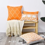 Throw Pillow Covers Decorative Throw Pillow Case Modern Pattern Square  Pillow Covers Cushion Case for Autumn Fall Room Bedroom Room Sofa Chair Car Orange 18 x 18 Inch