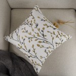 YOUR SMILE Classical Embroidery Jacquard Square Decorative Throw Pillow Case Cushion Cover Yellow 18''x18''