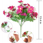 12 Bundles Artificial Fake Flowers for Outdoor Decoration,UV Resistant Faux Plastic Fabric Greenery Shrubs Plants Fake Flowers Hanging Planter Kitchen Home Wedding Office Garden Décor