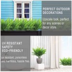 18 Pcs Artificial Plants Greenery Spring Summer Decor Fake Boston Fern Faux Plant Outdoor UV Resistant Artificial Flowers Outdoor Fake Plant Indoor Outside Hanging Planter Home Garden Decoration