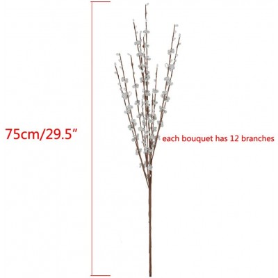 5Pcs 75CM Long Artificial Flower Winter Jasmine Folk Pip Berry Plant Dry Branches for Wedding Home Office Party Hotel Table Vase Christmas Decor Blue