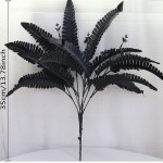Artificial Black Persian Fern Leaf Plant Fake and Realistic Plastic Wedding Shop Background Decoration 4 Packs