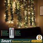 JACKYLED 84Ft 12 Pack Artificial Ivy Garland Fake Plants with CE Certified 80 LED String Lights and Remote Control Hanging Plant Vines for Aesthetic Bedroom Garden Wedding Party Wall Room Decor