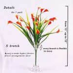 KIRIFLY Artificial Flowers,Artificial Plants Outdoor 6 Packs Plastic Flowers Fake Calla Lily Faux Plant UV Resistant Greenery for Garden Home Decor Colorful