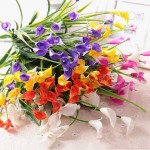 KIRIFLY Artificial Flowers,Artificial Plants Outdoor 6 Packs Plastic Flowers Fake Calla Lily Faux Plant UV Resistant Greenery for Garden Home Decor Colorful