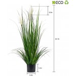 Luxsego 46in Artificial Greenery Plants with Reed Flowers Tall Fake Plant Potted Faux Pampas Grass Silk Plants for House Decorations Lobby Bathroom Wedding Garden OfficeGreen