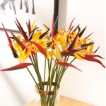Medium Bird of Paradise 23 Inch,Artificial Flowers Outdoor UV Resistant No Fade Fake Plastic Plants,Flower Stem 5 mm,Artificial Flower Plants Small Flower Arrangement for Home Office 8 Pcs Yellow