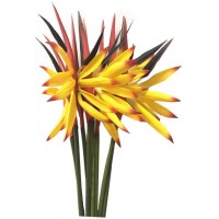 Medium Bird of Paradise 23 Inch,Artificial Flowers Outdoor UV Resistant No Fade Fake Plastic Plants,Flower Stem 5 mm,Artificial Flower Plants Small Flower Arrangement for Home Office 8 Pcs Yellow