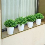 Momkids 6 Bundles Artificial Plants Flowers Outdoor Fake boxwood for Decoration never fade UV Resistant Greenery bushes for Home Balcony Patio Garden Farmhouse Decor