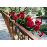 Mumiko 2PCS 18" Artificial Geraniums Silk Flowers Outdoor UV Resistant Garden Plants Bush Fiery Red