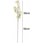 MYOYAY White Artificial Cherry Blossom Flowers 39In 5 Bunches Fake Cherry Blossom Branches Silk Cherry Flowers Fake Plants for Wedding Home Party Hotel Table Vase Decor