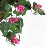 Nearly Natural 6608 24in. Bougainvillea Hanging Basket Silk Plant,Beauty,10.25" x 10.25" x 17.5"