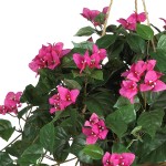 Nearly Natural 6608 24in. Bougainvillea Hanging Basket Silk Plant,Beauty,10.25" x 10.25" x 17.5"