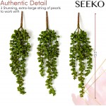 SEEKO Hanging String of Pearls Realistic Hanging Succulents Plants Artificial for Faux Plants Indoor Plants Decor – Hanging Succulent Plants for Home & Garden – 3 Pack Standard