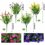 TEMCHY 8 Bundles Artificial Flowers Lifelike No Fade UV Resistant Fake Plastic Flowers Faux Plants for Hanging Planters Outside Porch Window Box Wedding Home Décor Indoor Outdoor Use