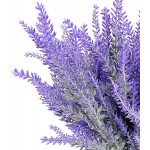 TURNMEON 8P Artificial Lavender Flowers Bulk Outdoor UV Resistant Fake Flowers for Decoration Faux Plastic Lavender Greenery Indoor Outside Hanging Planter Home Garden Porch Window Box Spring Decor