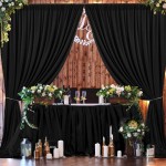 10 ft x 10 ft Wrinkle Free Black Backdrop Curtain Panels Polyester Photography Backdrop Drapes Wedding Party Home Decoration Supplies