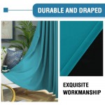 100% Blackout Curtains for Bedroom Thermal Insulated Blackout Curtains 84 inch Length Heat and Full Light Blocking Curtains Window Drapes for Living Room with Black Liner 2 Panels Set Turquoise Blue