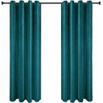 AILINYUWEI Teal Velvet Curtains for Living Room Thermal Insulated Luxury Soft Velvet Drapes Room Darkening Curtains for Bedroom W52 X L63 2 Panels
