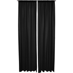 AK TRADING CO. 10 feet x 8 feet Polyester Backdrop Drapes Curtains Panels with Rod Pockets Wedding Ceremony Party Home Window Decorations Black DRAPE-5X8-BLACK