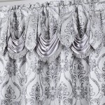 All American Collection New 4 Piece Drape Set with Attached Valance and Sheer with 2 Tie Backs Included 84" Length Grey