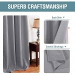 Curtains 96 Inches Long Blackout Room Darkening Thermal Insulated Grommet Window Curtains Drapes Draperies for Living Room Bedroom Energy Saving Curtains for Patio Door Dove Gray 1 Panel