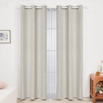 Deconovo Blackout Curtains for Bedroom 84 Inches Long Set of 2 Thermal Insulated Cream Curtains Drapes for Sliding Glass Door 38 x 84 Inch Cream 2 Panels