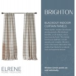 Elrene Home Fashions Brighton Windowpane Plaid Blackout Window Curtain Living Room and Bedroom Drape with Rod Pocket Tabs 52" x 84" Indigo 1 Panel