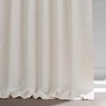HPD HALF PRICE DRAPES FLCH-FMBO20128-96 Signature Faux Linen Blackout Curtain 1 Panel 50 X 96 Excursion Ivory