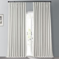HPD Half Price Drapes PDCH-KBS2BO-96-DW Blackout Extra Wide Vintage Textured Faux Dupioni Curtain 1 Panel 100 X 96 Off White