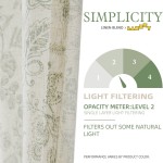 Lazzzy Linen Farmhouse Curtains for Living Room 84 Inch Length Floral Print Window Curtains Semi Sheer Drapes for Bedroom Country Light Filtering Curtain Grommet Top 2 Panels Green on Beige