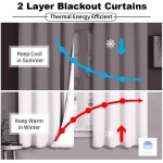 Magic Drapes Pinch Pleat Blackout Curtain for Bedroom Thermal Insulated Curtains for Living Room Darkening Spill Proof Door Window Curtain Panel for Home W26"+26" L84 2 Panels Combined White