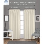 Magic Drapes Pinch Pleat Blackout Curtain for Bedroom Thermal Insulated Curtains for Living Room Darkening Spill Proof Door Window Curtain Panel for Home W26"+26" L84 2 Panels Combined White