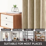 Melodieux Elegant Cotton Room Darkening Blackout Curtains for Living Room Bedroom Thermal Insulated Grommet Drapes 52 by 84 Inch Coffee 1 Panel