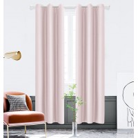 MFD Bedroom Full Blackout Window Curtain Panels Thick Solid Color Insulated Window Covers for Patio Door Set of 2 Panels 42x84 Inch