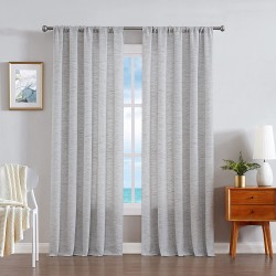 Nautica – Caspian | Extra Wide Textured Curtain Window Panel Pair | Set of 2 | Light Filtering Drapes for Living Room Dining Room Bedroom & Office | Measures 54” x 84” | Light Grey